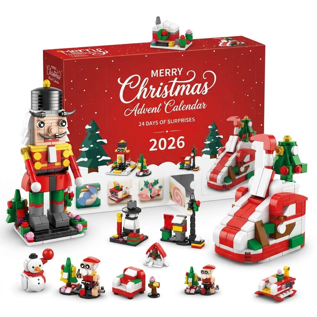 12-Day Christmas Brick Advent Calendar, 14 Builds, 6 in 1, 8 Designs