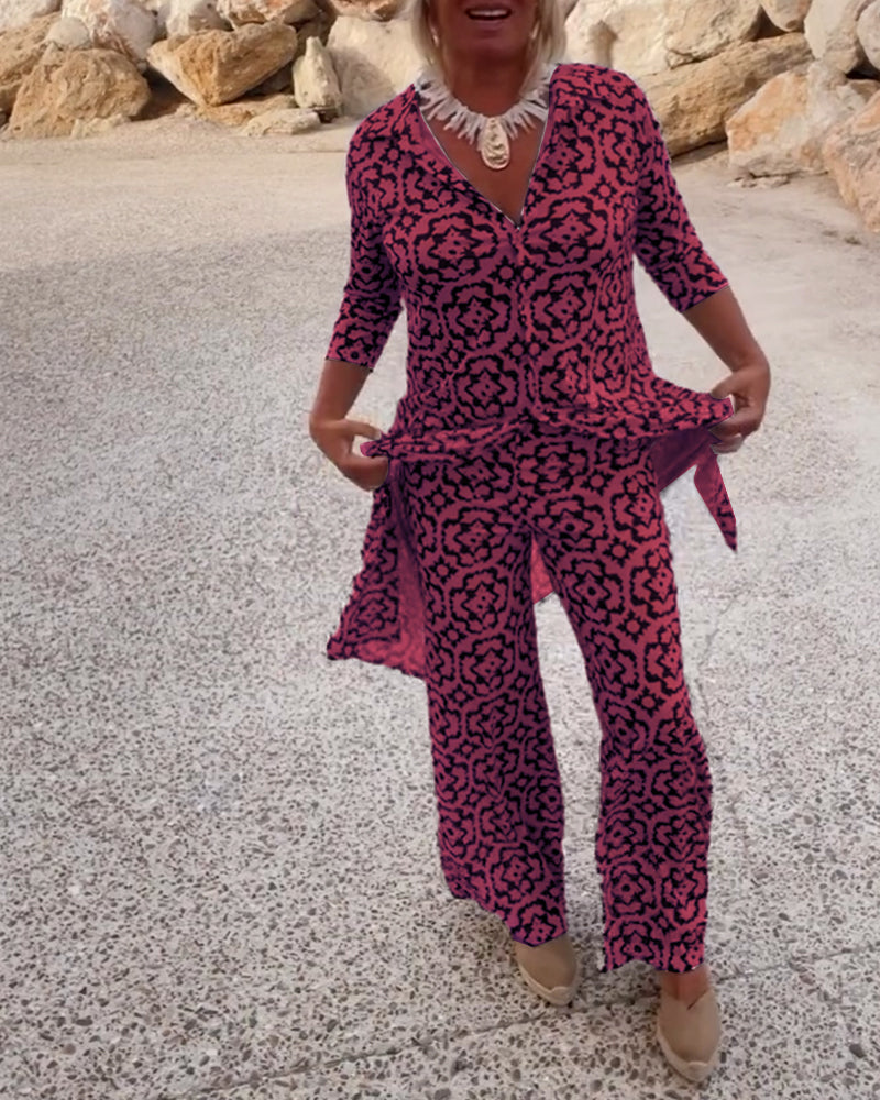 Michelle | Elegant Printed Two-Piece Set for Everyday Style - Image 12