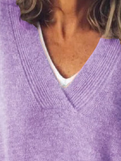 Jeanette | Women's Oversized V-Neck Sweater - Image 12
