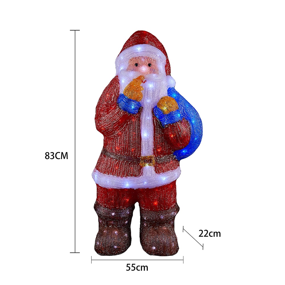 Acrylic Santa Claus with LED Lights - 83 cm