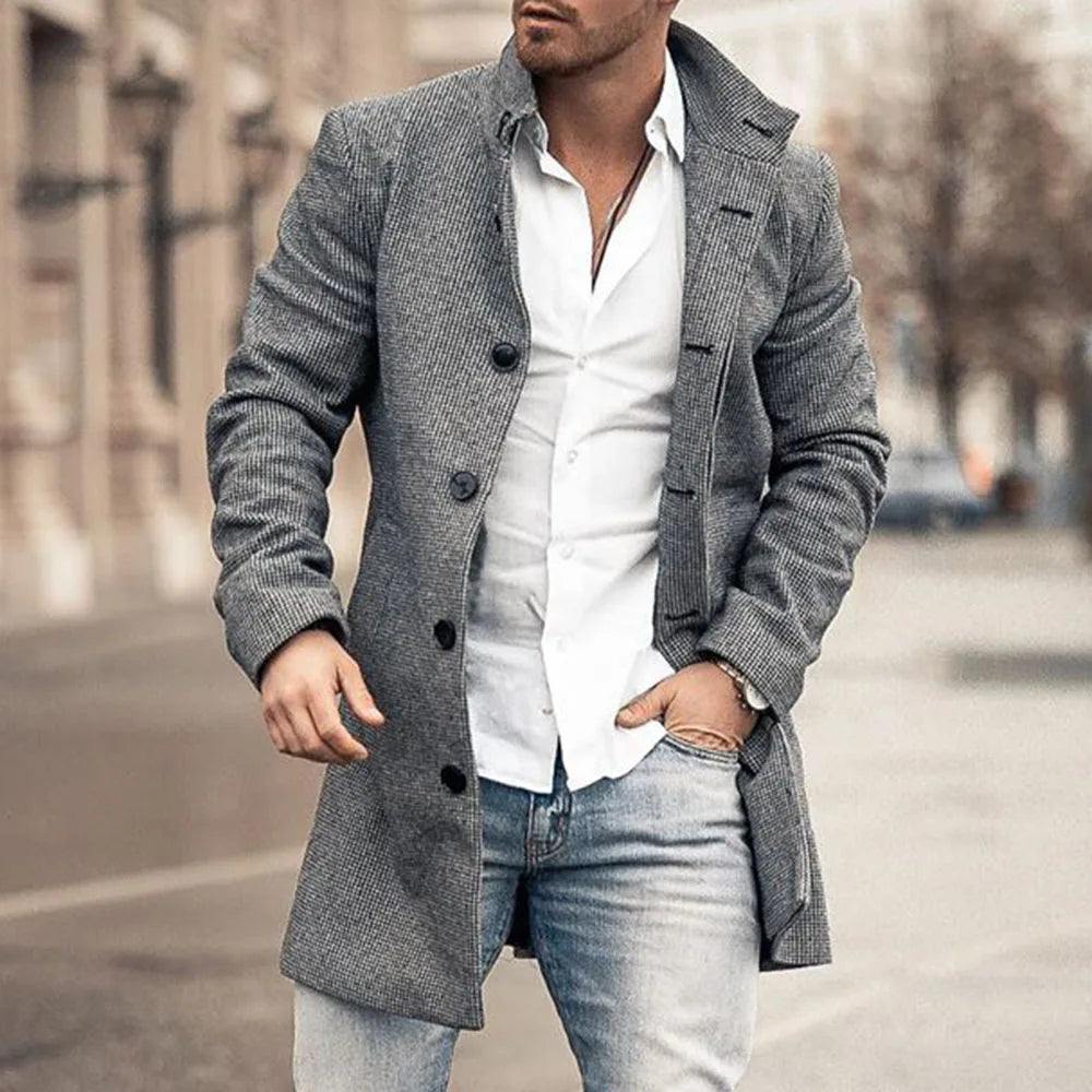 Casual Winter Coat with Button Closure