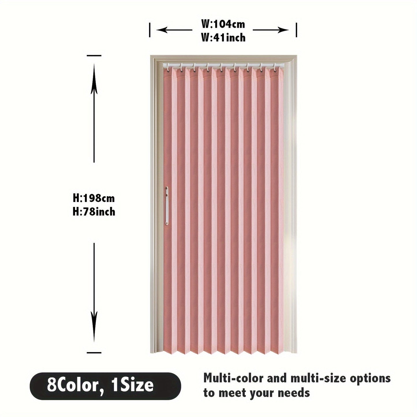 Colorful Magnetic Folding Door Curtain – Easy Setup Space-Saving Room Divider for Home & Business – Machine Washable Polyester Accent Curtain