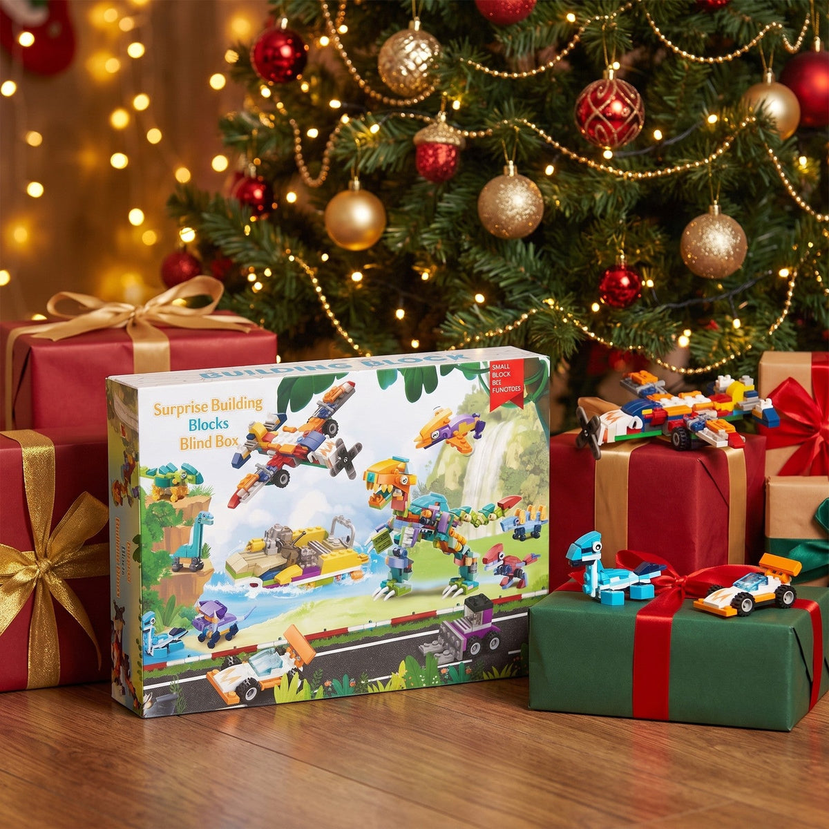 Dinosaur and Vehicle Advent Calendar, 24 Mini Brick Builds with Big T. Rex