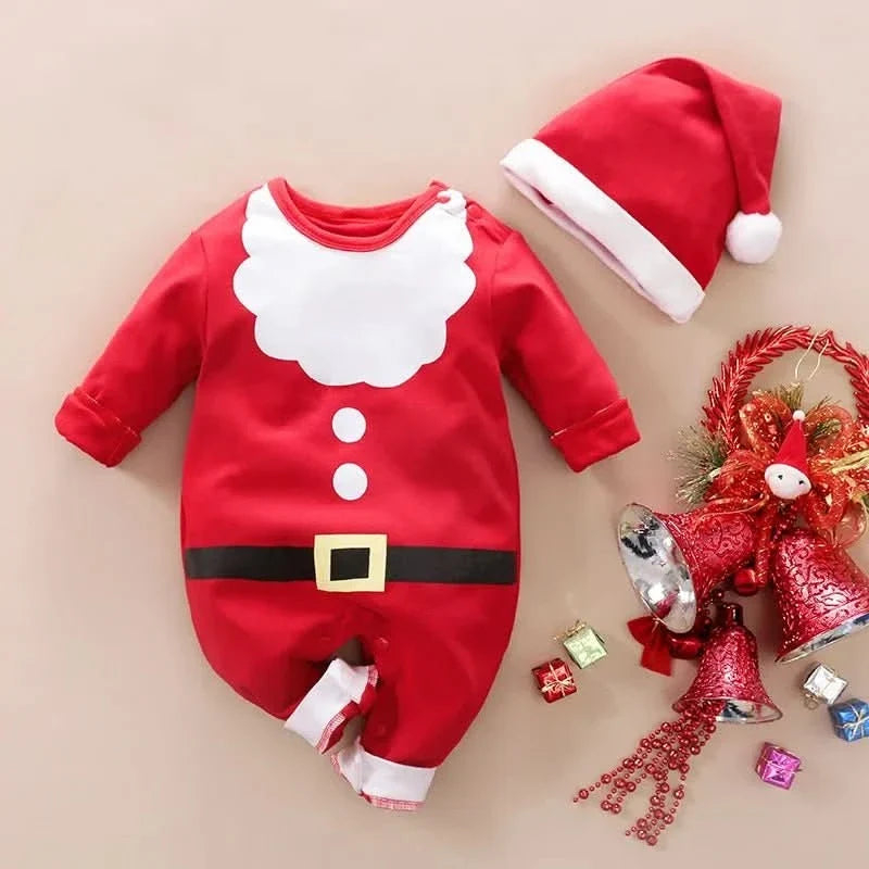 Festive Soft Cotton Christmas Romper for Baby's First Celebration