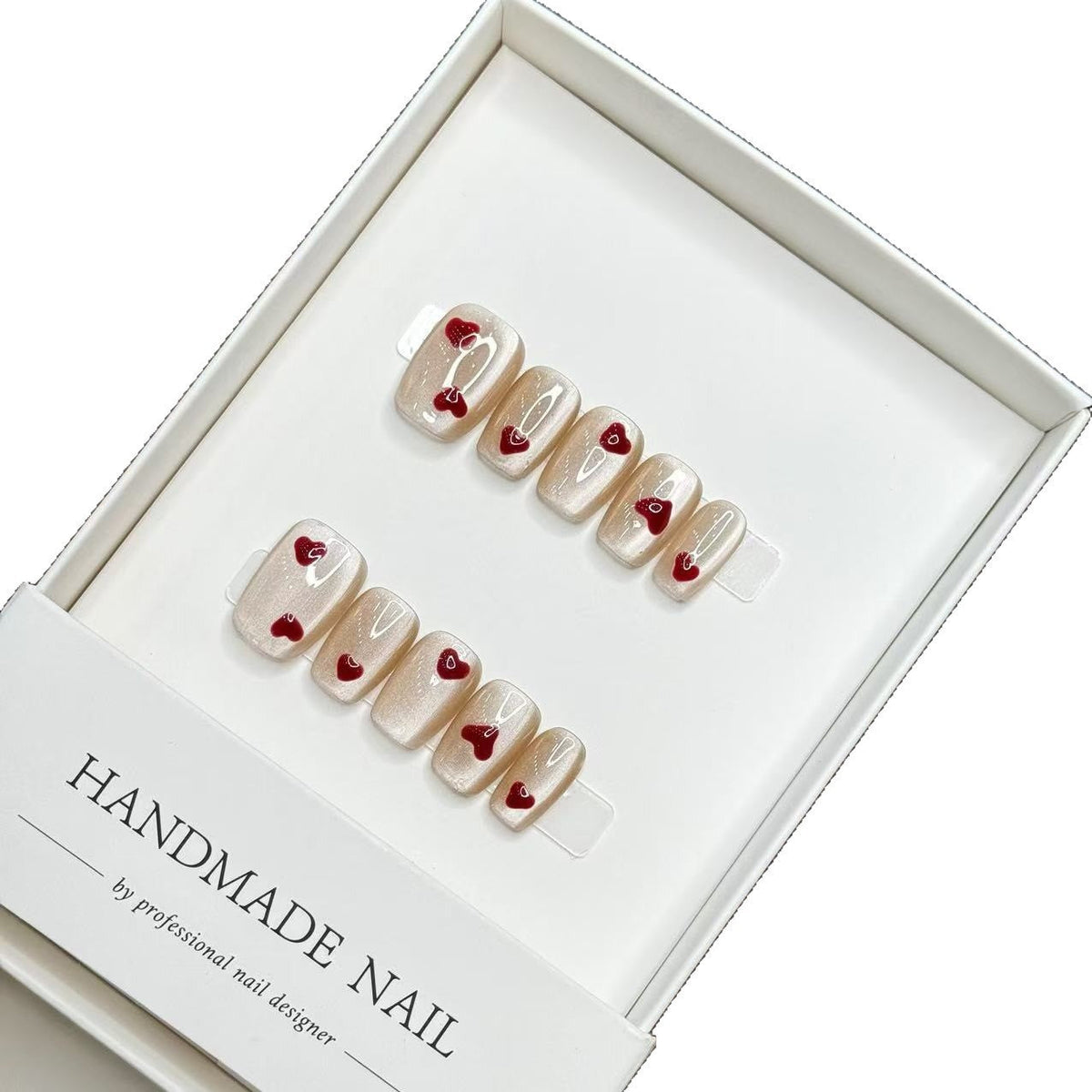 Handmade Heart Design Press-On Nails