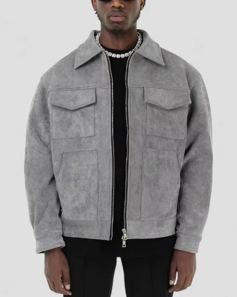 Men's Casual Zip-Up Jacket with Pockets