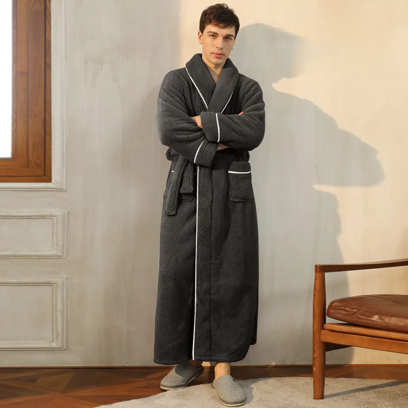 Men's Flannel Fleece Winter Bathrobe