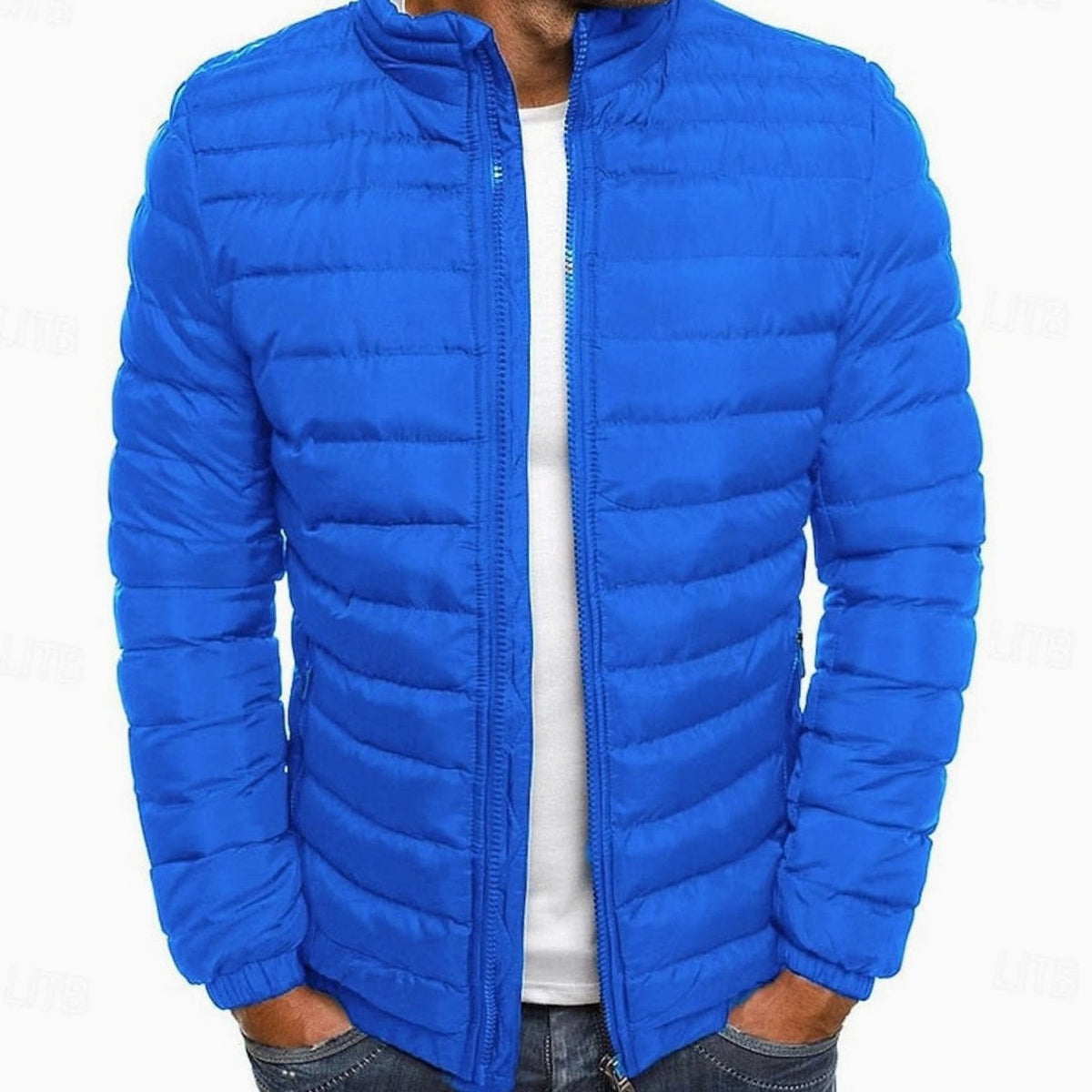 Men's Lightweight Quilted Stand-Collar Puffer Jacket
