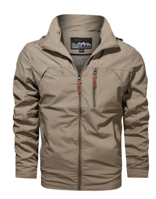 Men's Waterproof Windproof Rain Jacket with Adjustable Hood