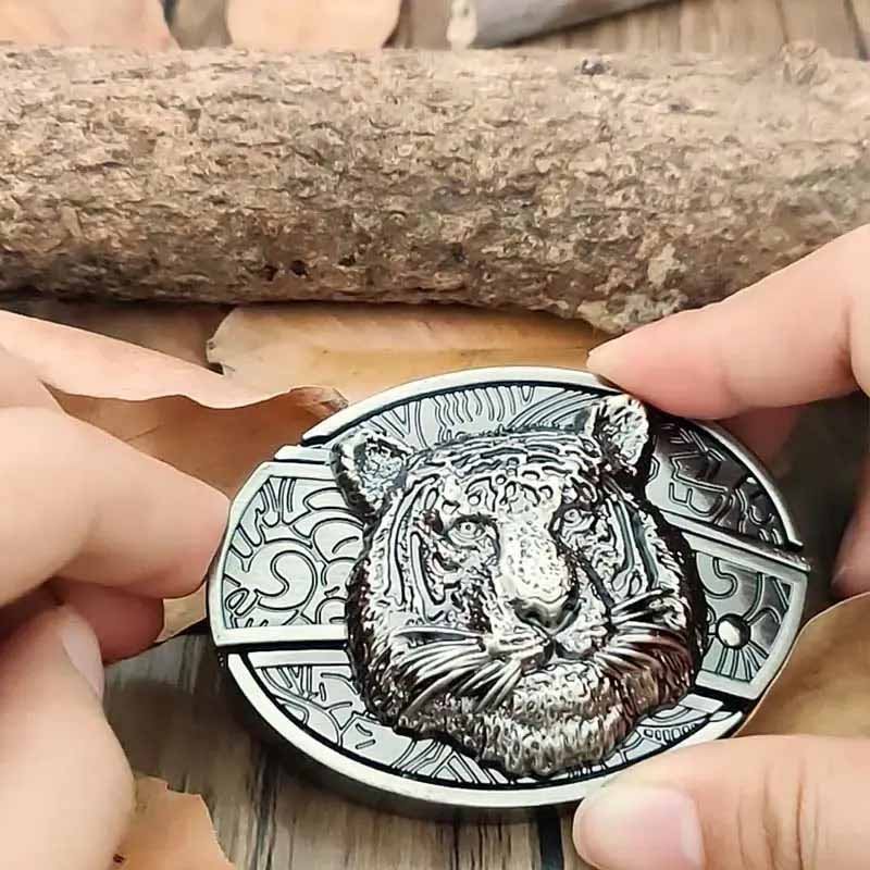 Oval Metal Cowboy Belt Buckle