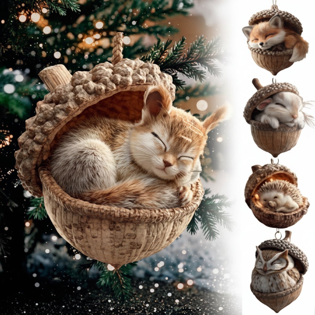 Plush Christmas Tree Ornament - Holiday Decoration