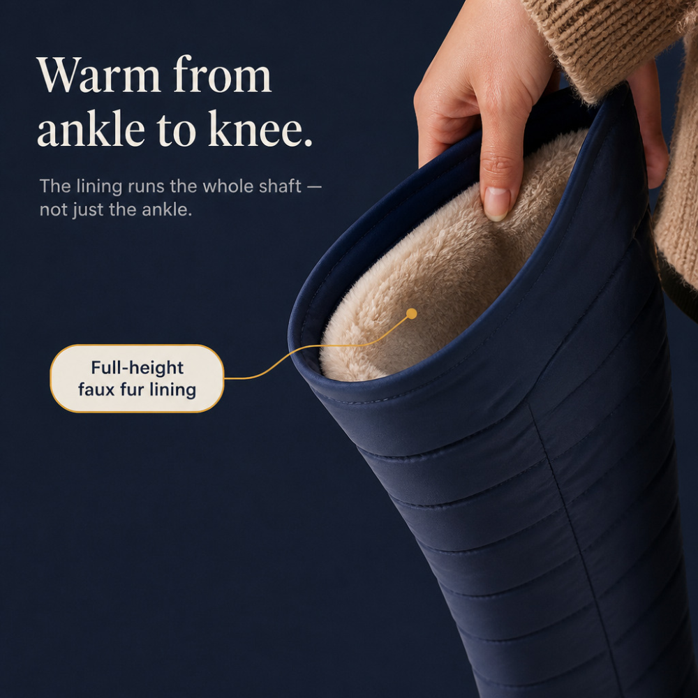 Quilted Puffer-Style Tall Winter Boots