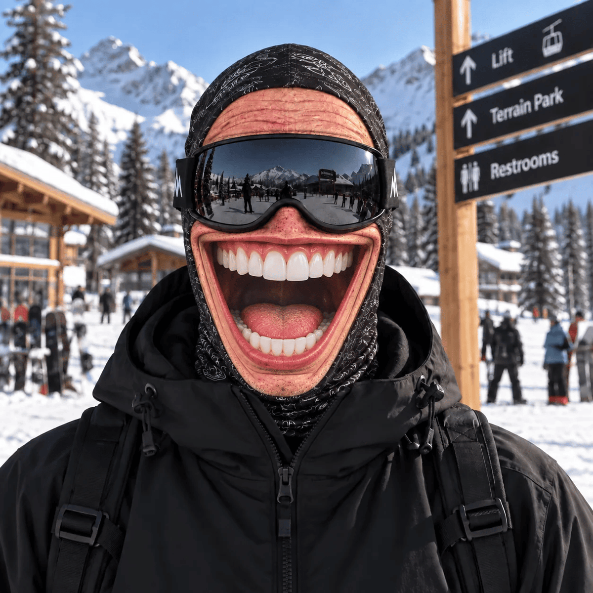 Realistic Face Balaclava – Funny Ski & Snowboard Mask for Cold Weather