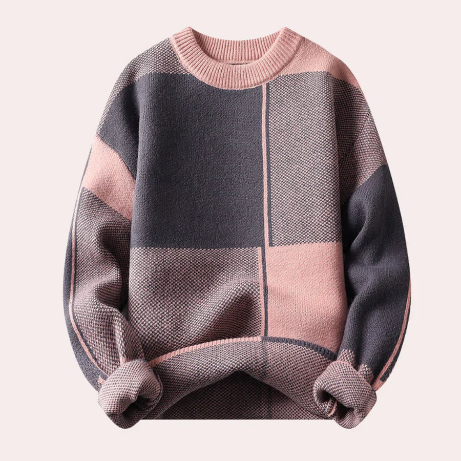 Robert | Men's Color Block Crew Neck Sweater