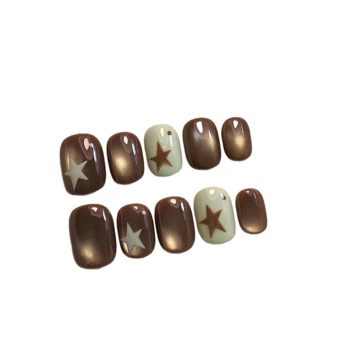 Star-Patterned Press-On Nail Set