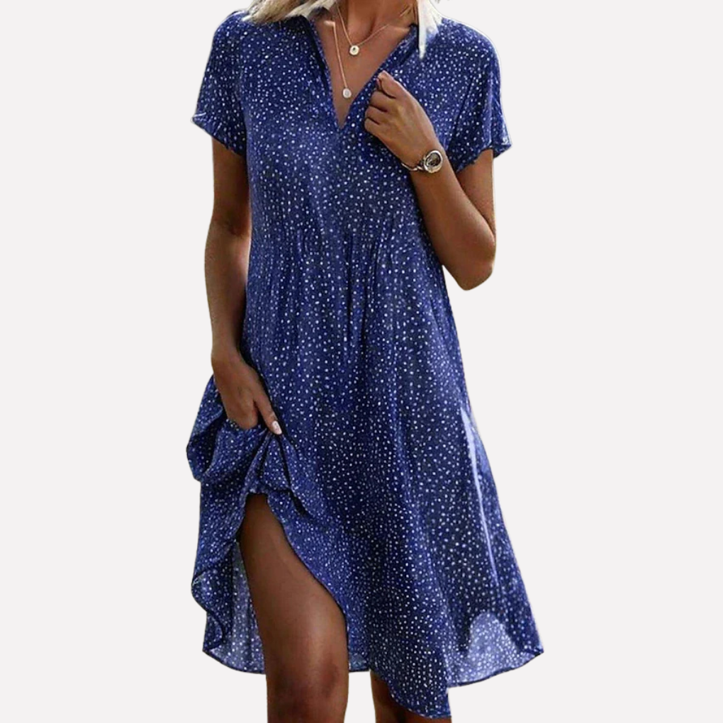 Image of Tessa | Women's V-Neck A-Line Mini Dress