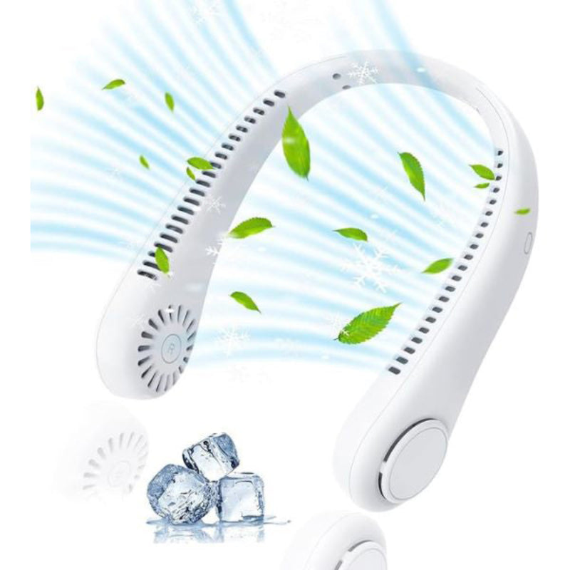 Wearable Neck Fan - Bladeless 360° Cooling, Hands-Free Rechargeable
