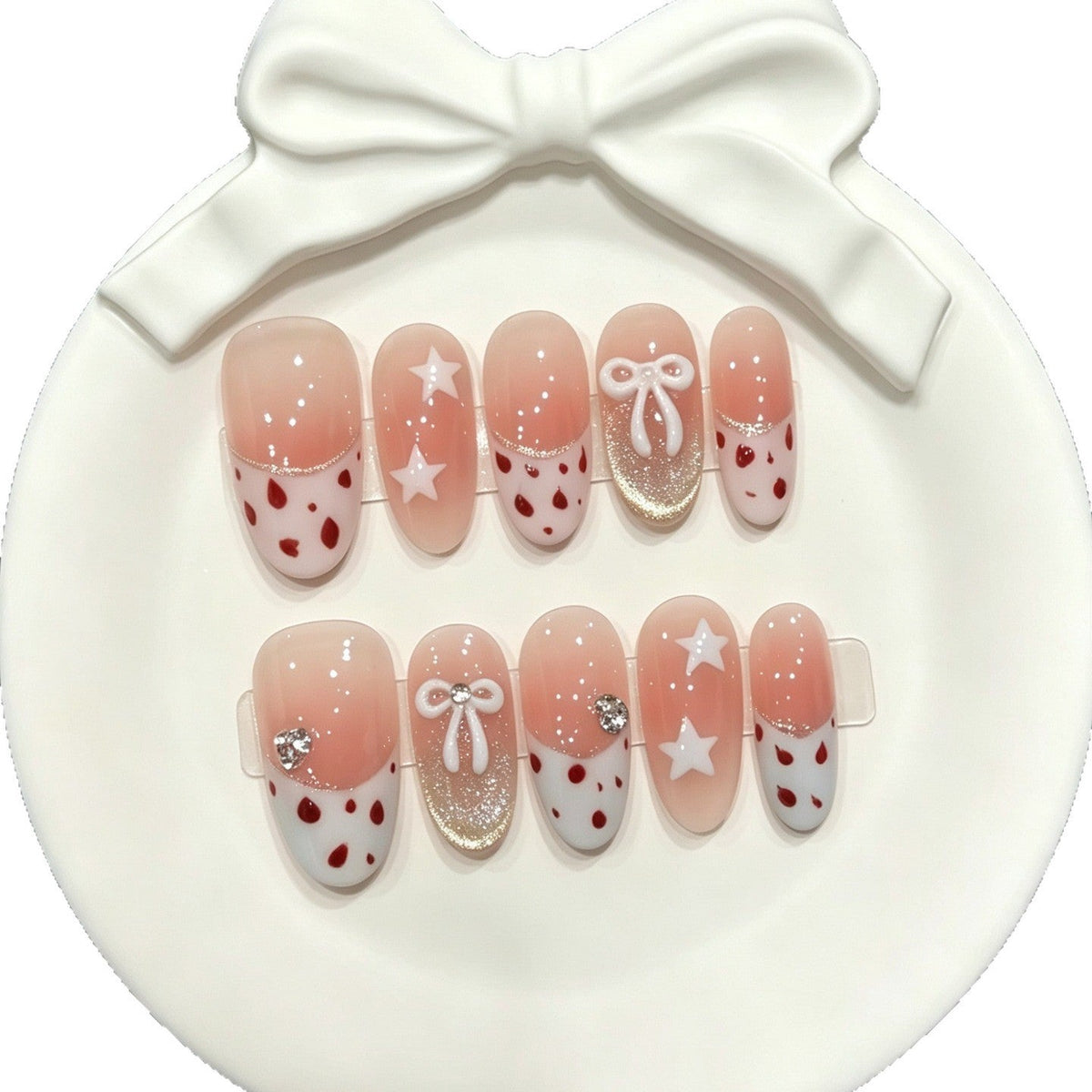 Whimsical Cherry Blossom Press-On Nail Art Set