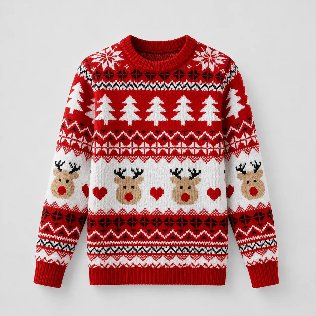 Women's Knit Animal Pattern Sweater – Crew Neck, Winter Style