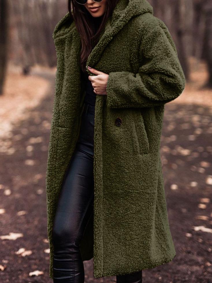 Women's Long Teddy Coat