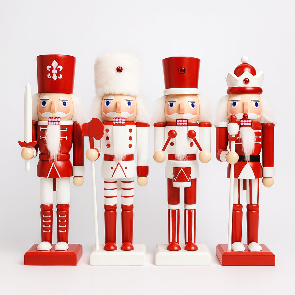 Wooden Nutcracker Figures – 24 cm, Set of 4