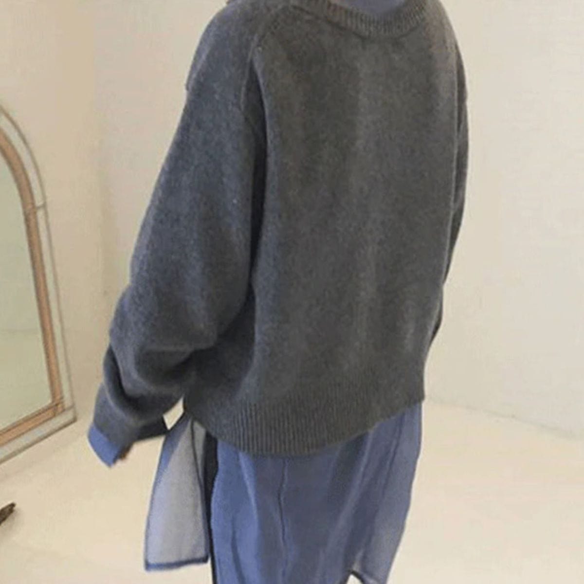 Wool Sweater with Button Details