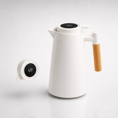 1 Liter Thermal Coffee Carafe with Temperature Display | Keeps Coffee & Tea Warm for Hours