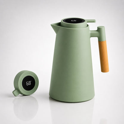 1 Liter Thermal Coffee Carafe with Temperature Display | Keeps Coffee & Tea Warm for Hours