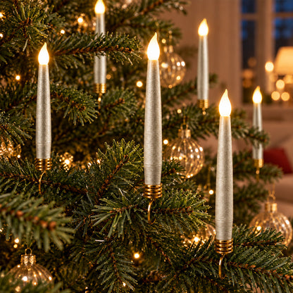 10-Pack Wireless LED Christmas Tree Candles with Remote Control & Clips – Fits Most Candle Holders
