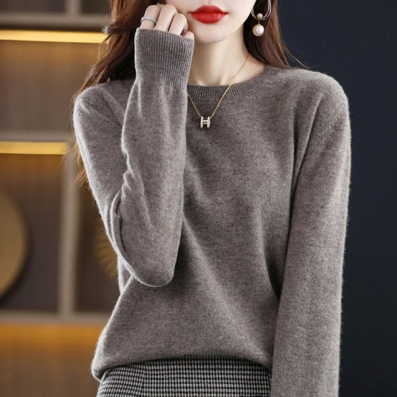 100% Pure Wool Cashmere Sweater for Autumn and Winter