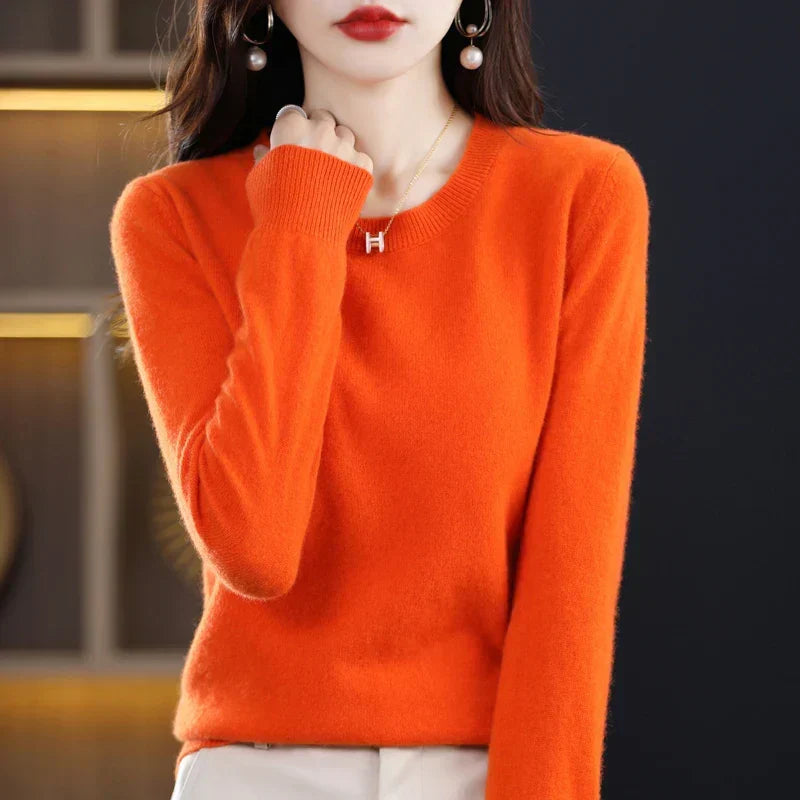 100% Pure Wool Cashmere Sweater for Autumn and Winter