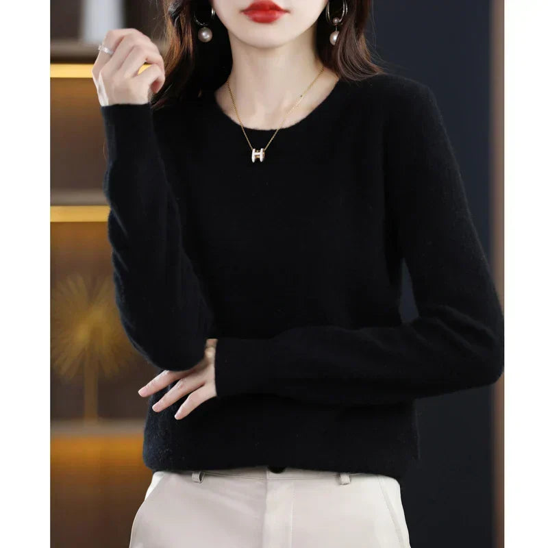 100% Pure Wool Cashmere Sweater for Autumn and Winter