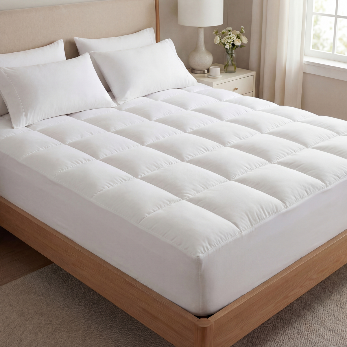 1000 GSM Soft Mattress Topper - Breathable Cooling Comfort Layer
