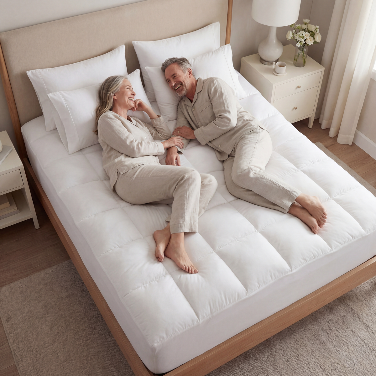 1000 GSM Soft Mattress Topper - Breathable Cooling Comfort Layer