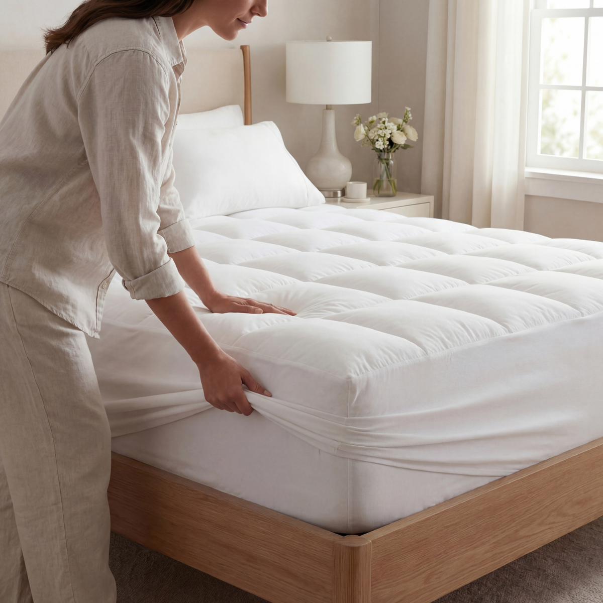 1000 GSM Soft Mattress Topper - Breathable Cooling Comfort Layer