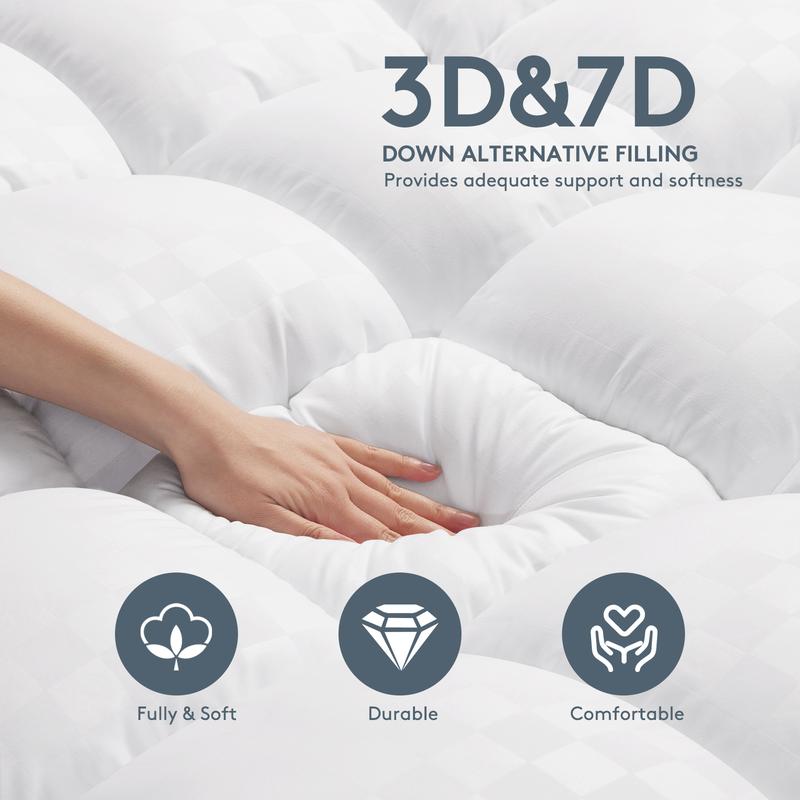 1000 GSM Soft Mattress Topper - Breathable Cooling Comfort Layer