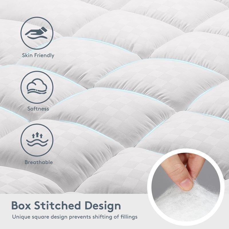 1000 GSM Soft Mattress Topper - Breathable Cooling Comfort Layer
