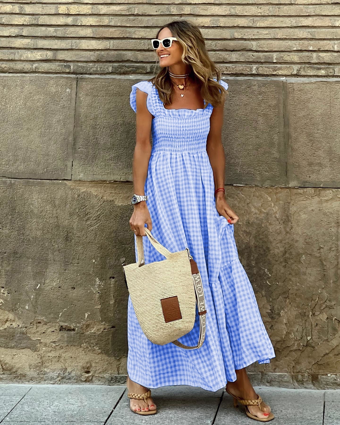 Christine | Elegant Sleeve Smocked Maxi Dress - Image 7