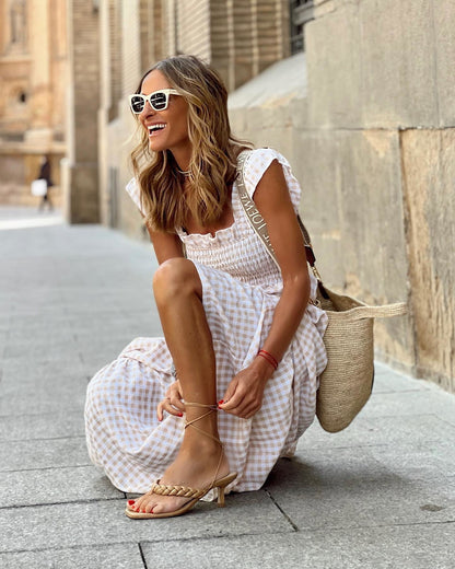 Christine | Elegant Sleeve Smocked Maxi Dress - Image 2