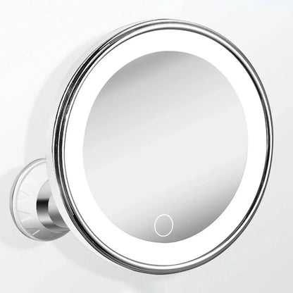 10X Magnifying LED Light Makeup Mirror with Suction Cup and 360° Rotation