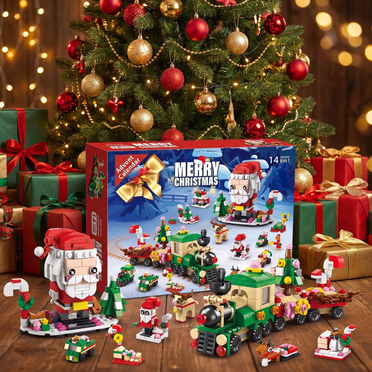 12-Day Christmas Brick Advent Calendar, 14 Builds, 6 in 1, 8 Designs