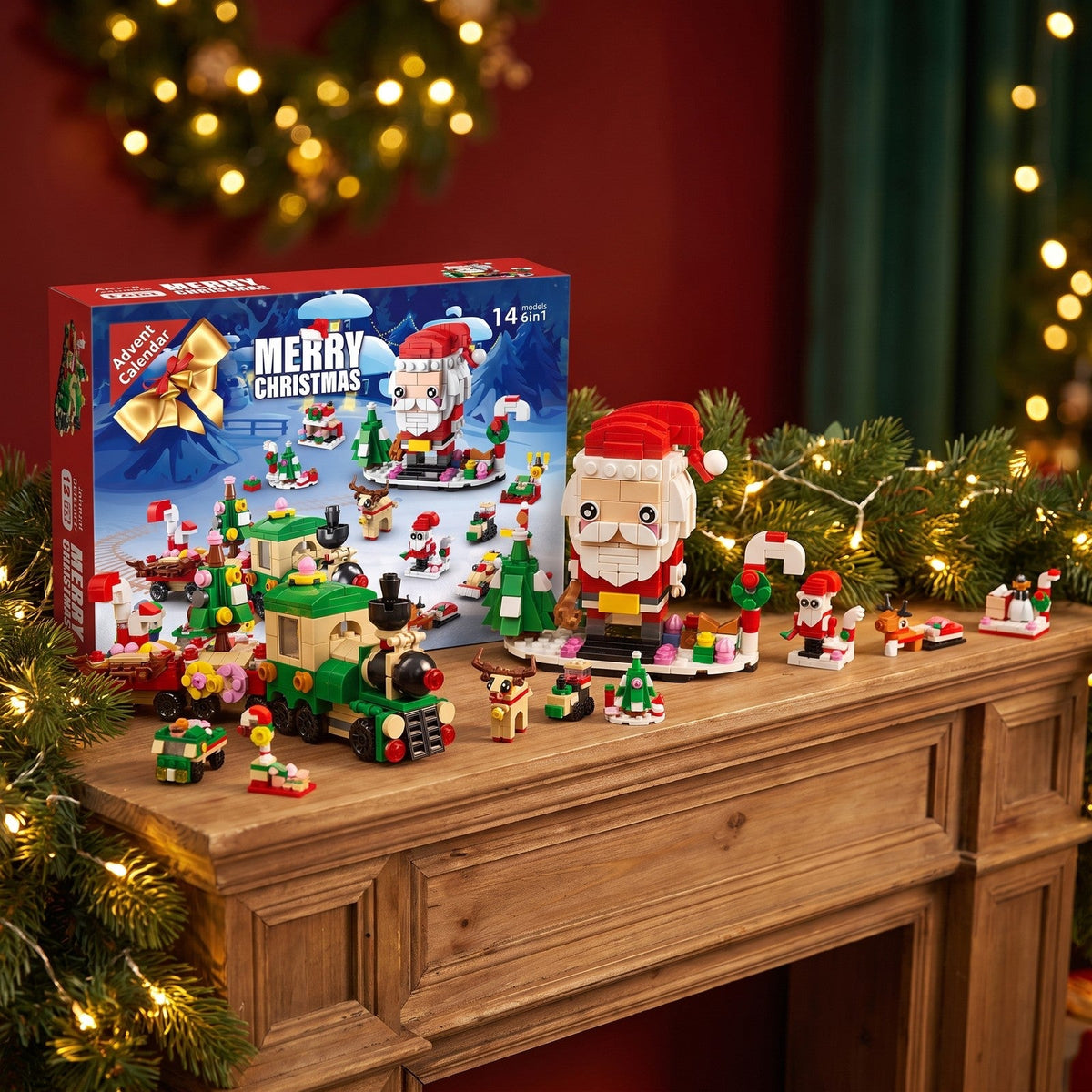 12-Day Christmas Brick Advent Calendar, 14 Builds, 6 in 1, 8 Designs