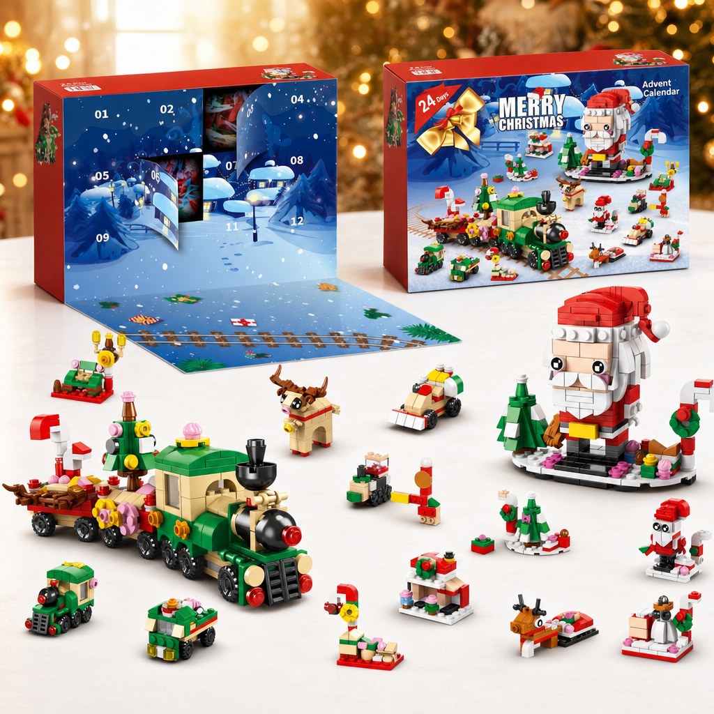 12-Day Christmas Brick Advent Calendar, 14 Builds, 6 in 1, 8 Designs