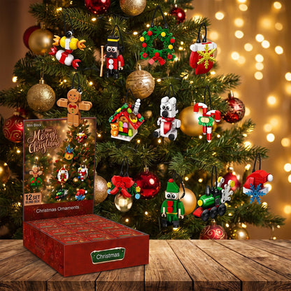 12-Day Christmas Mini Brick Ornament Countdown, Blind Box Set
