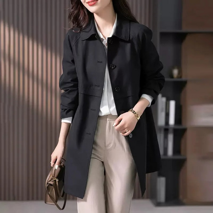 Casey | Women's Long Classic Coat - Image 4