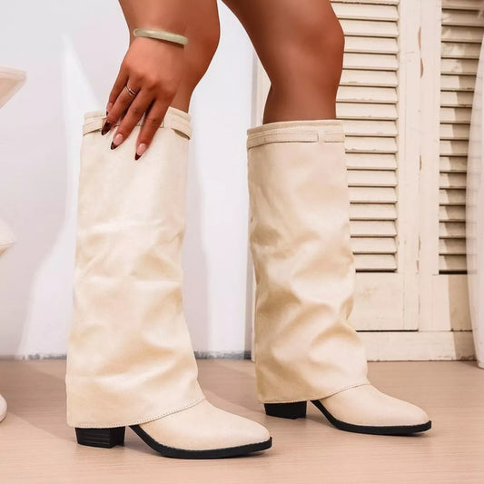 Shannon | Women's Knee High Slouch Pointed Toe Boots - Image 1