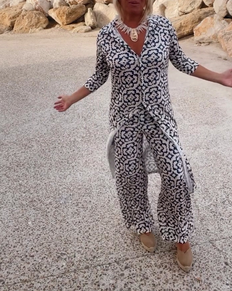 Michelle | Elegant Printed Two-Piece Set for Everyday Style - Image 2