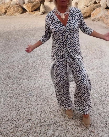 Michelle | Elegant Printed Two-Piece Set for Everyday Style - Image 2