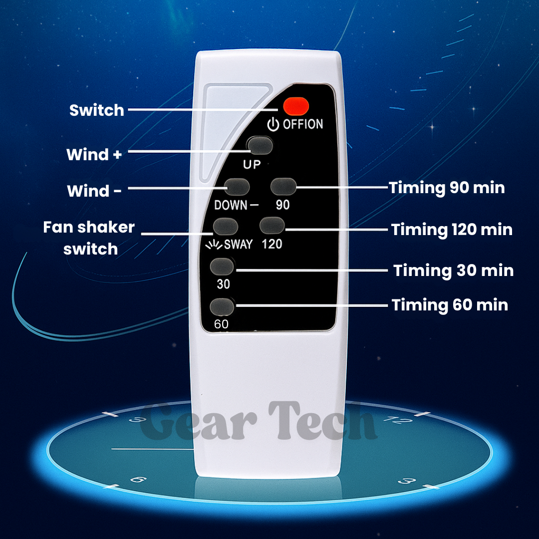 16 Inch Bladeless Fan with Remote – Safe & Sleek Design