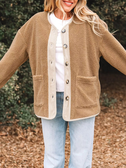 Leanne | Women's Button-Front Sherpa Jacket - Image 5